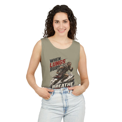 Running Tank Top — “When Lungs Burn, Breathe Deeper” Motivational Fitness Tank