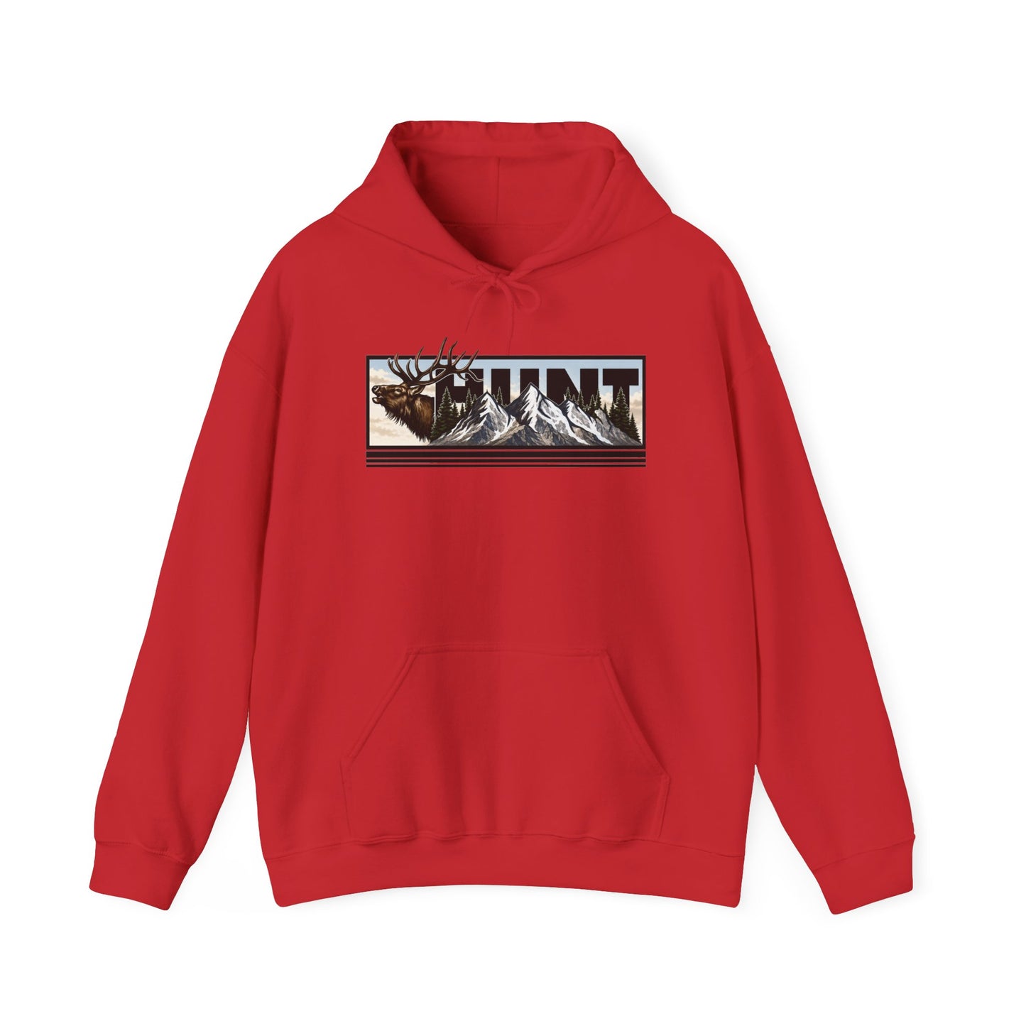 Hunt Elk Mountain Hoodie — Outdoor Hunting Graphic Sweatshirt