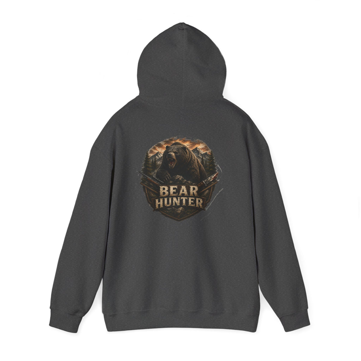 Bear Hunter Hoodie — Rustic Wildlife Hunting Graphic Sweatshirt