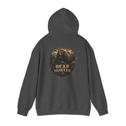 Bear Hunter Hoodie — Rustic Wildlife Hunting Graphic Sweatshirt