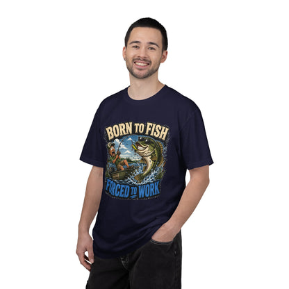 Born to Fish, Forced to Work T-Shirt — Funny Fishing Graphic Tee