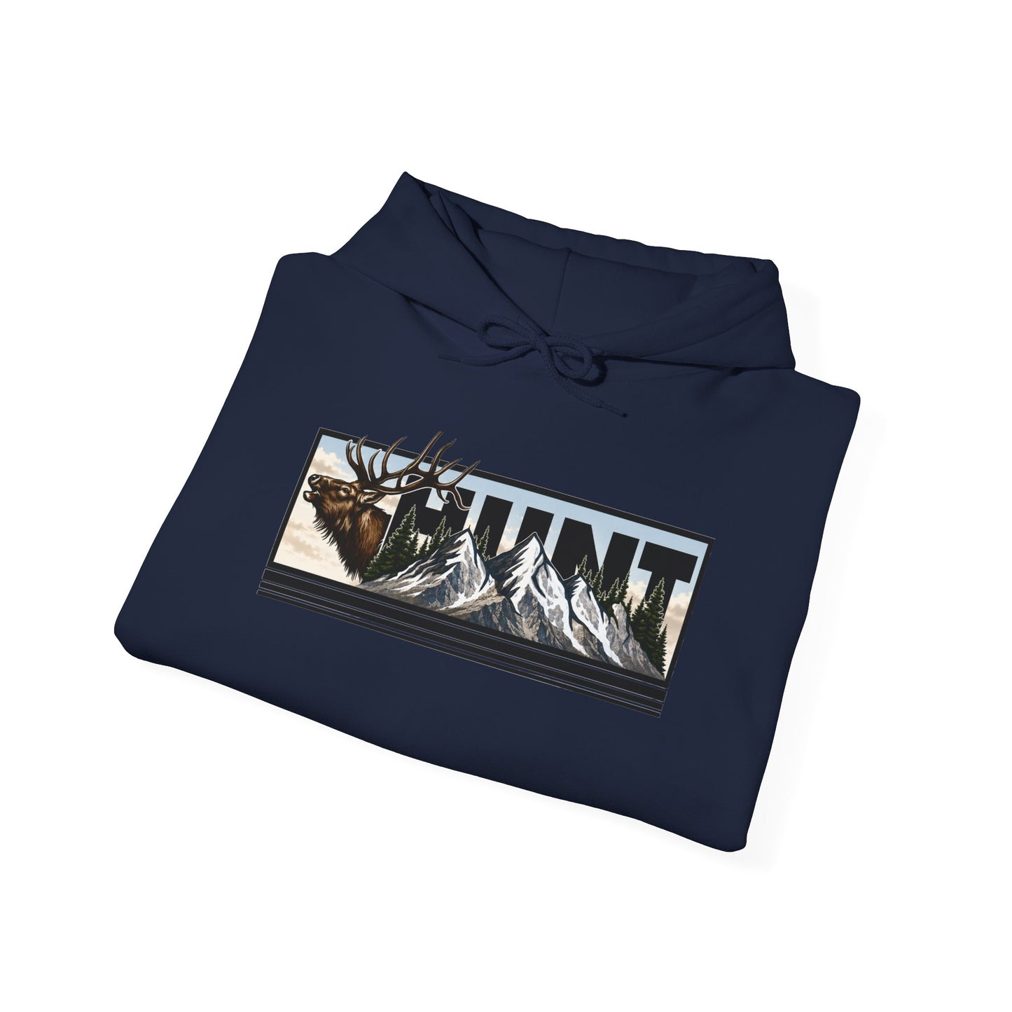 Hunt Elk Mountain Hoodie — Outdoor Hunting Graphic Sweatshirt