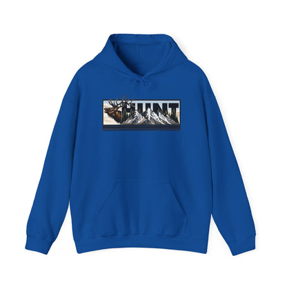 Hunt Elk Mountain Hoodie — Outdoor Hunting Graphic Sweatshirt