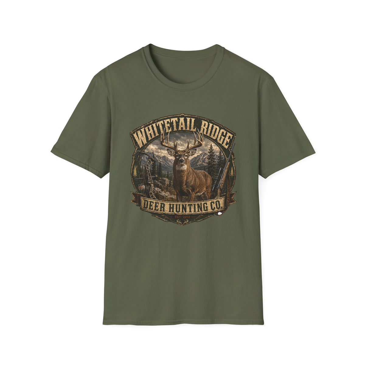 Whitetail Ridge Deer Hunting T-Shirt — Vintage Outdoor Hunting Tee