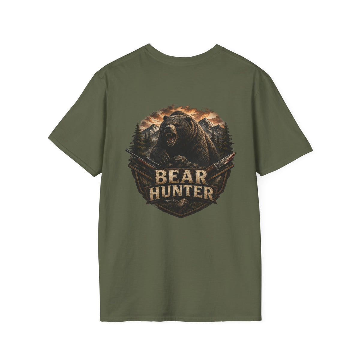 Bear hunter T‑Shirt — Retro Distressed Graphic Tee