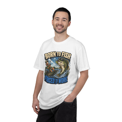 Born to Fish, Forced to Work T-Shirt — Funny Fishing Graphic Tee