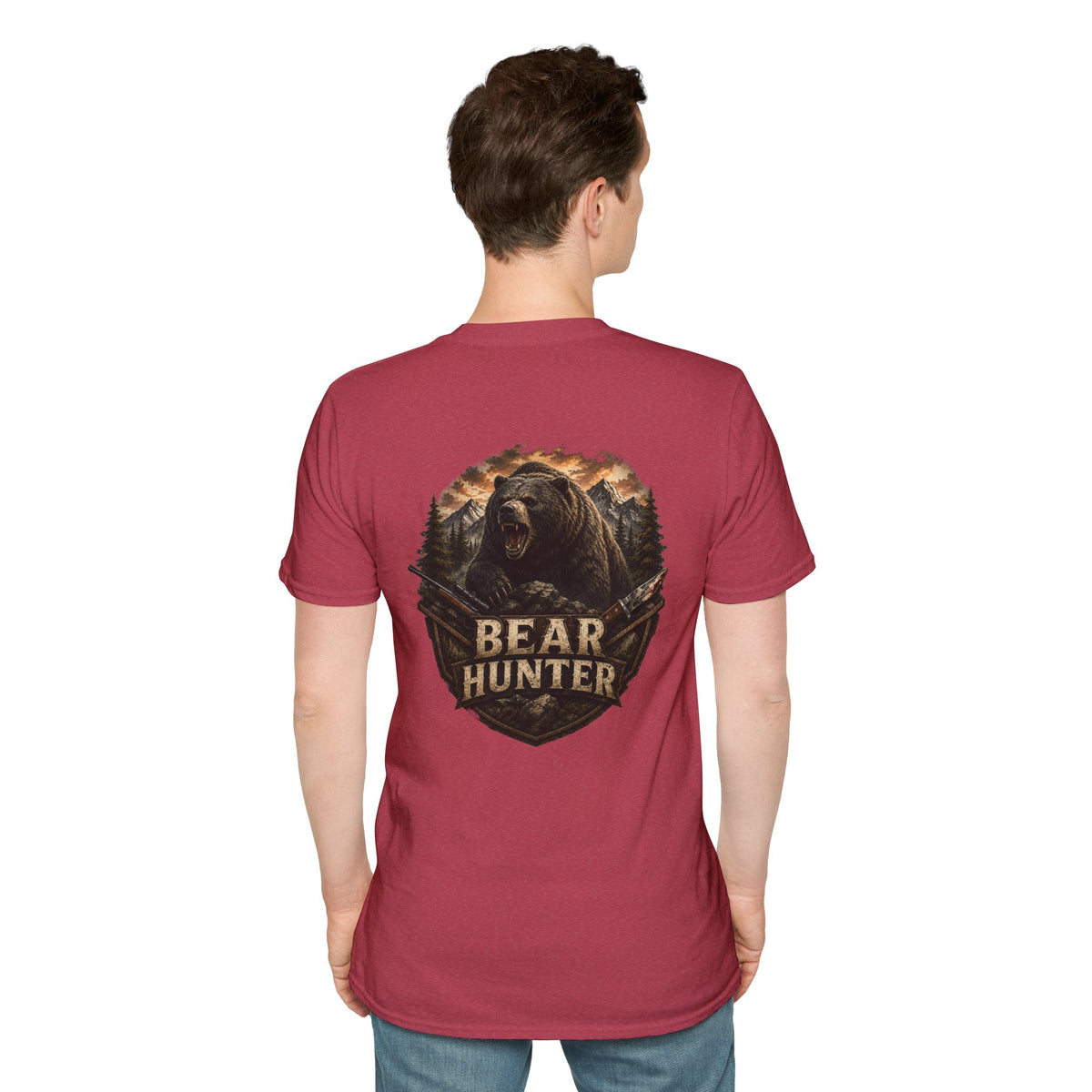 Bear hunter T‑Shirt — Retro Distressed Graphic Tee