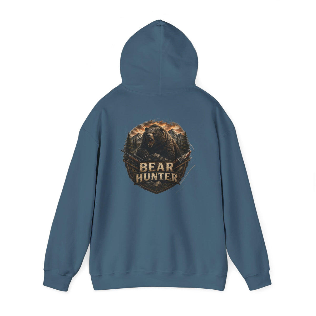 Bear Hunter Hoodie — Rustic Wildlife Hunting Graphic Sweatshirt