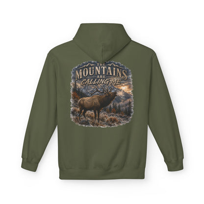 Mountain Calling Hoodie — 'Mountains Are Calling Me' Elk Graphic