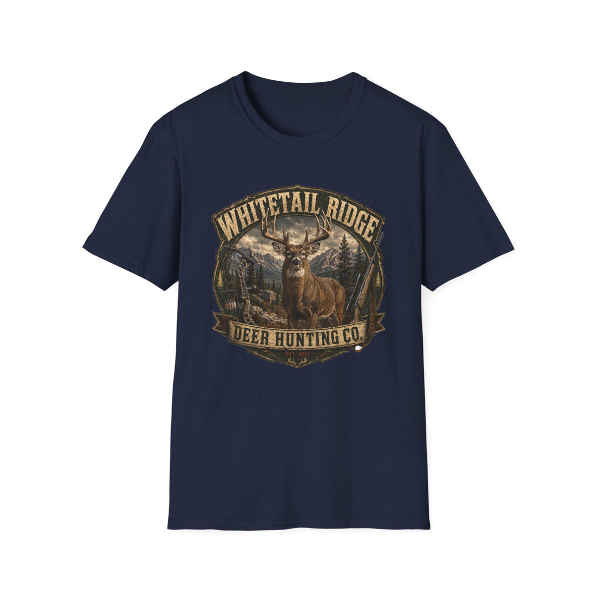 Whitetail Ridge Deer Hunting T-Shirt — Vintage Outdoor Hunting Tee