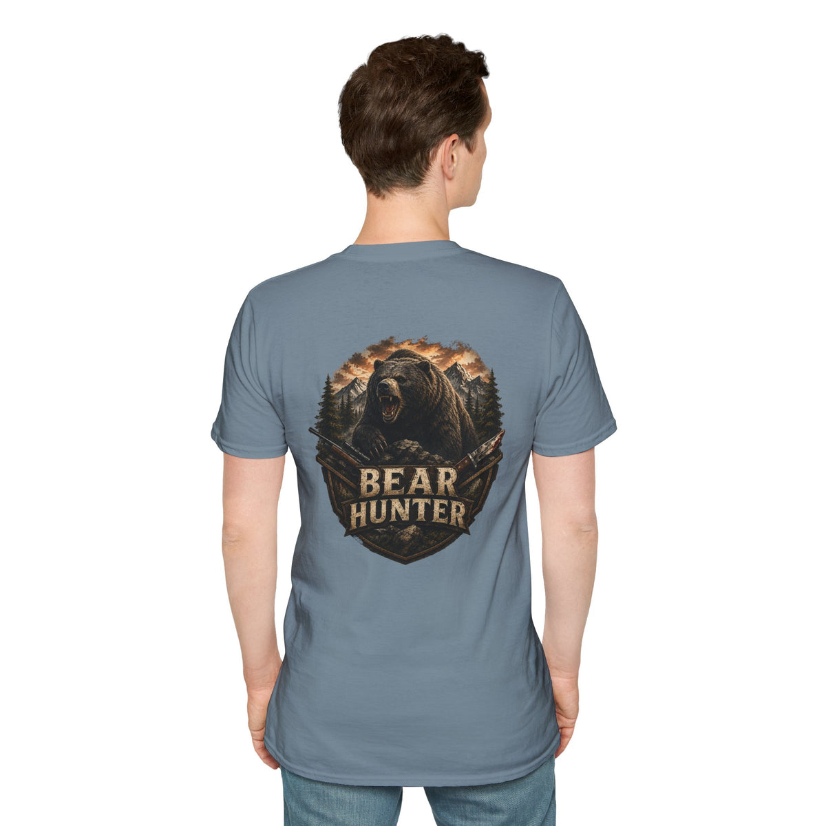 Bear hunter T‑Shirt — Retro Distressed Graphic Tee