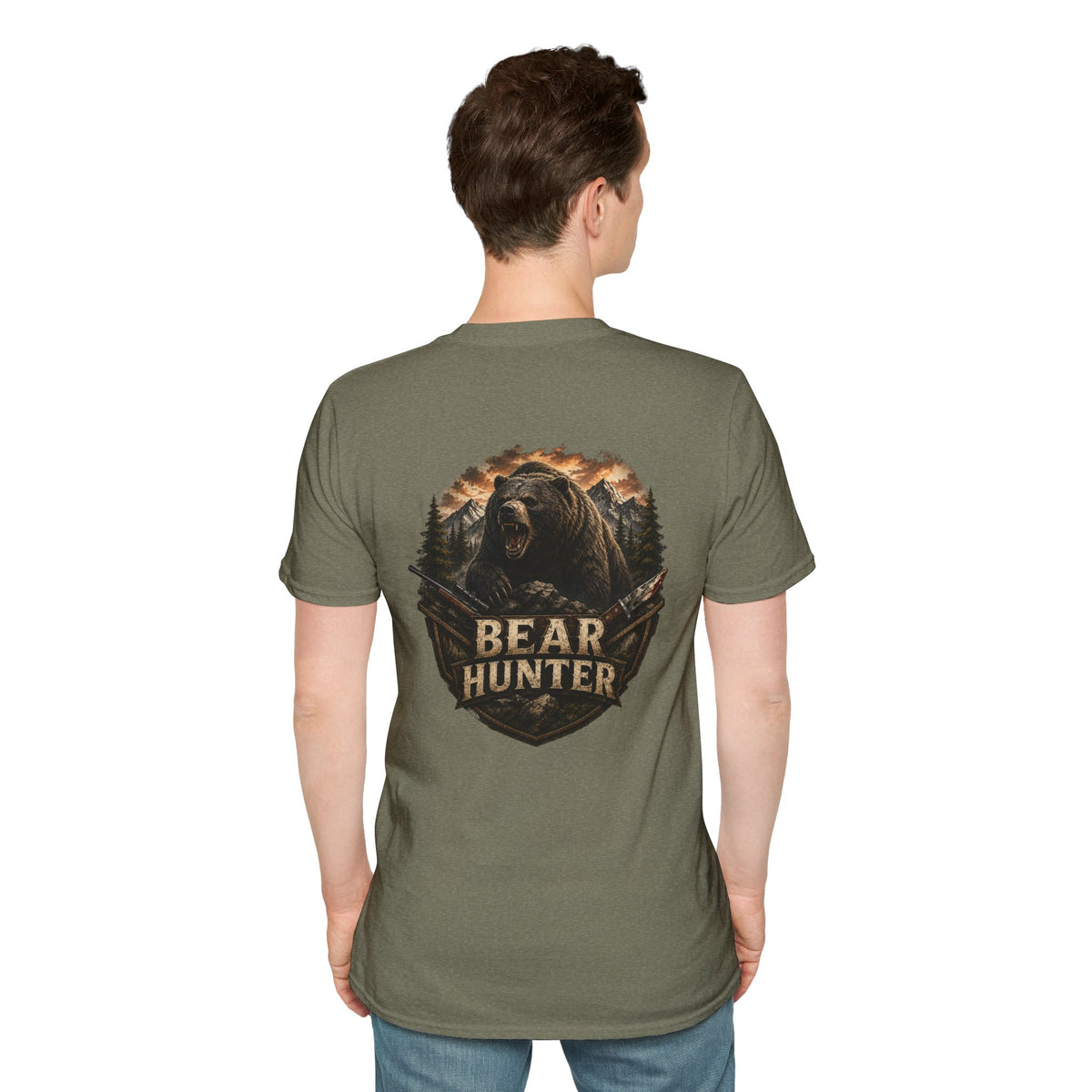 Bear hunter T‑Shirt — Retro Distressed Graphic Tee