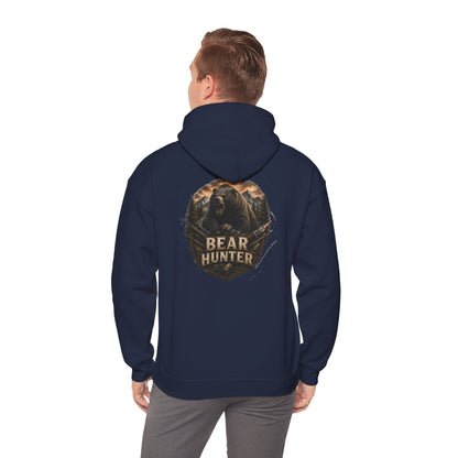 Bear Hunter Hoodie — Rustic Wildlife Hunting Graphic Sweatshirt