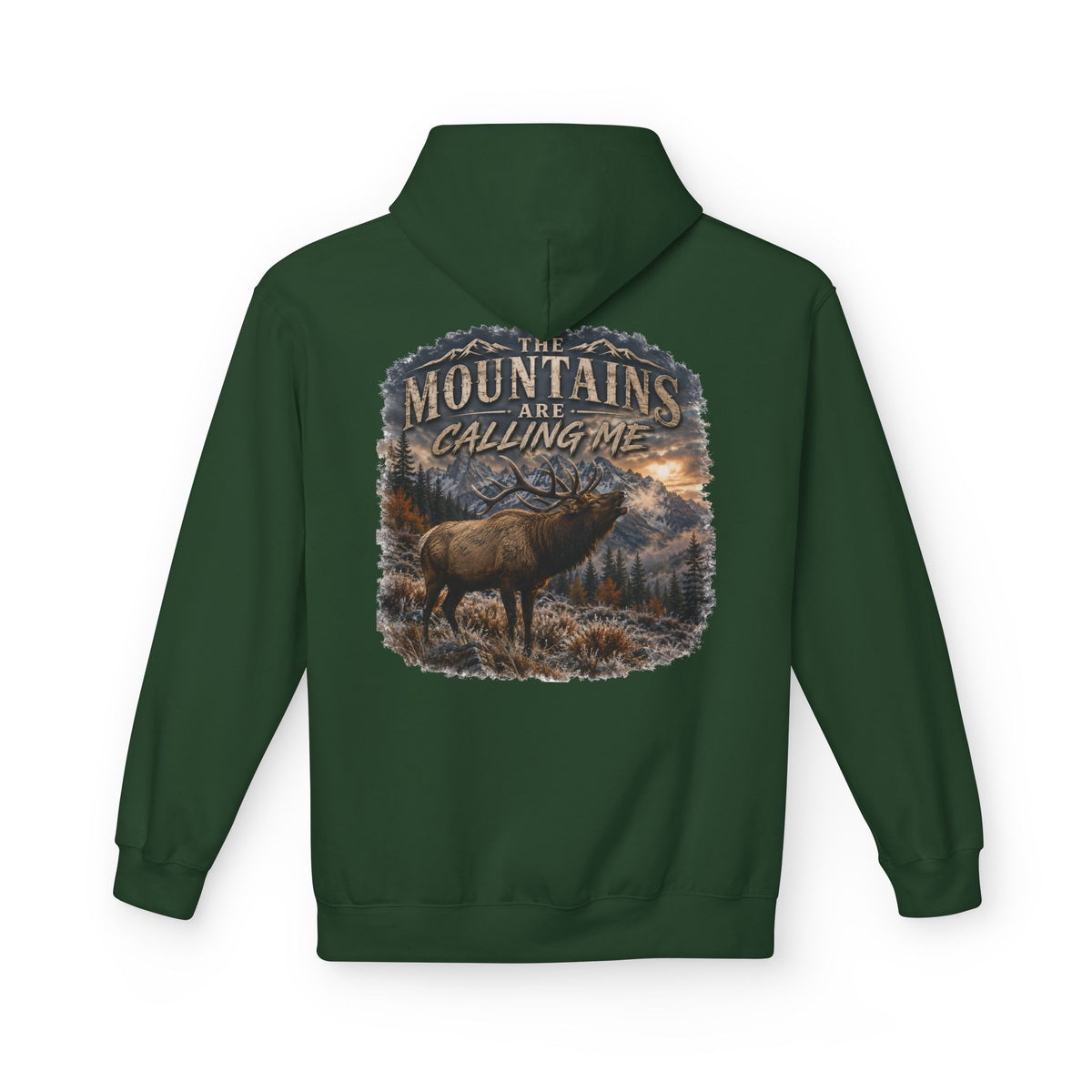Mountain Calling Hoodie — 'Mountains Are Calling Me' Elk Graphic
