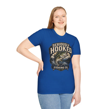 Seriously Hooked Fishing T-Shirt — Bass Angler Graphic Tee