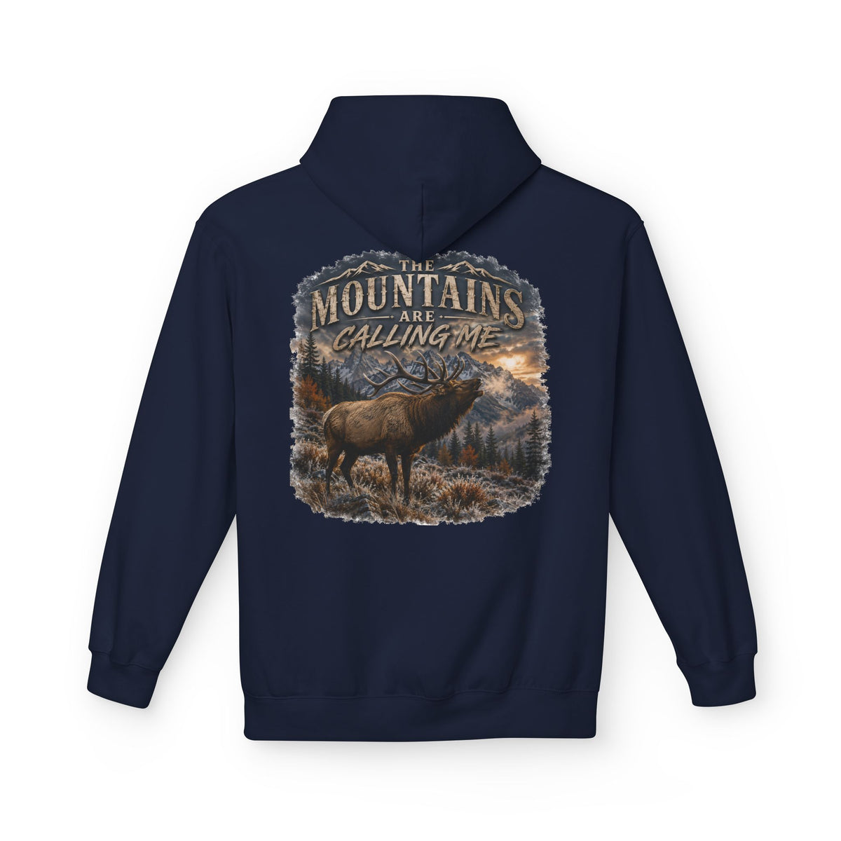 Mountain Calling Hoodie — 'Mountains Are Calling Me' Elk Graphic