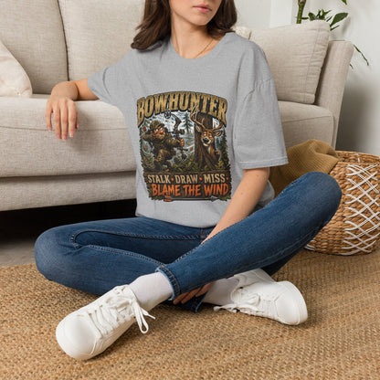 Bowhunter T-Shirt — "Stalk • Draw • Miss • Blame The Wind" Hunting Graphic Tee