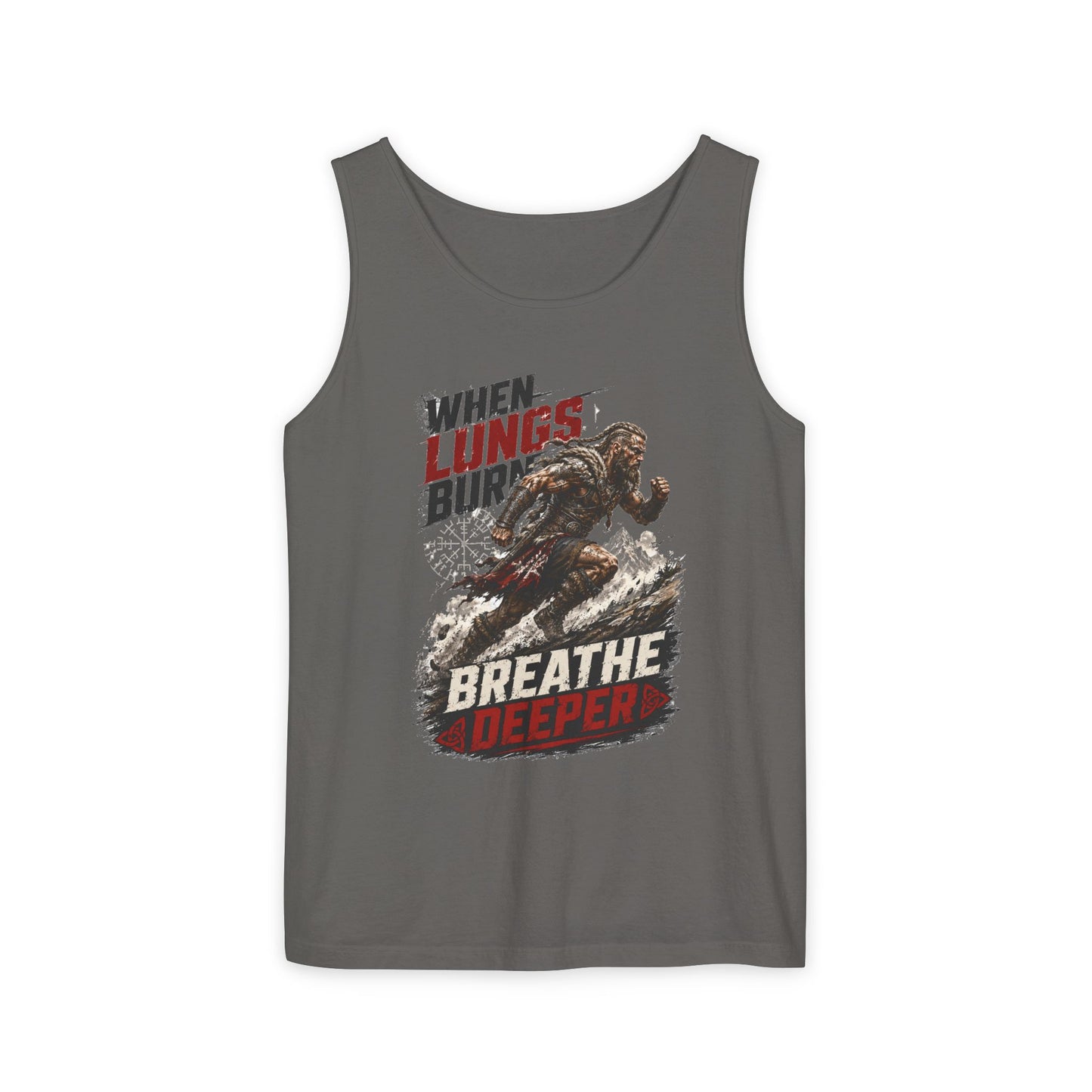 Running Tank Top — “When Lungs Burn, Breathe Deeper” Motivational Fitness Tank