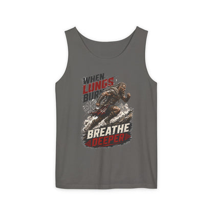 Running Tank Top — “When Lungs Burn, Breathe Deeper” Motivational Fitness Tank