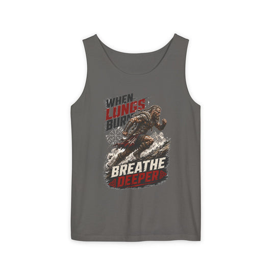 Running Tank Top — “When Lungs Burn, Breathe Deeper” Motivational Fitness Tank