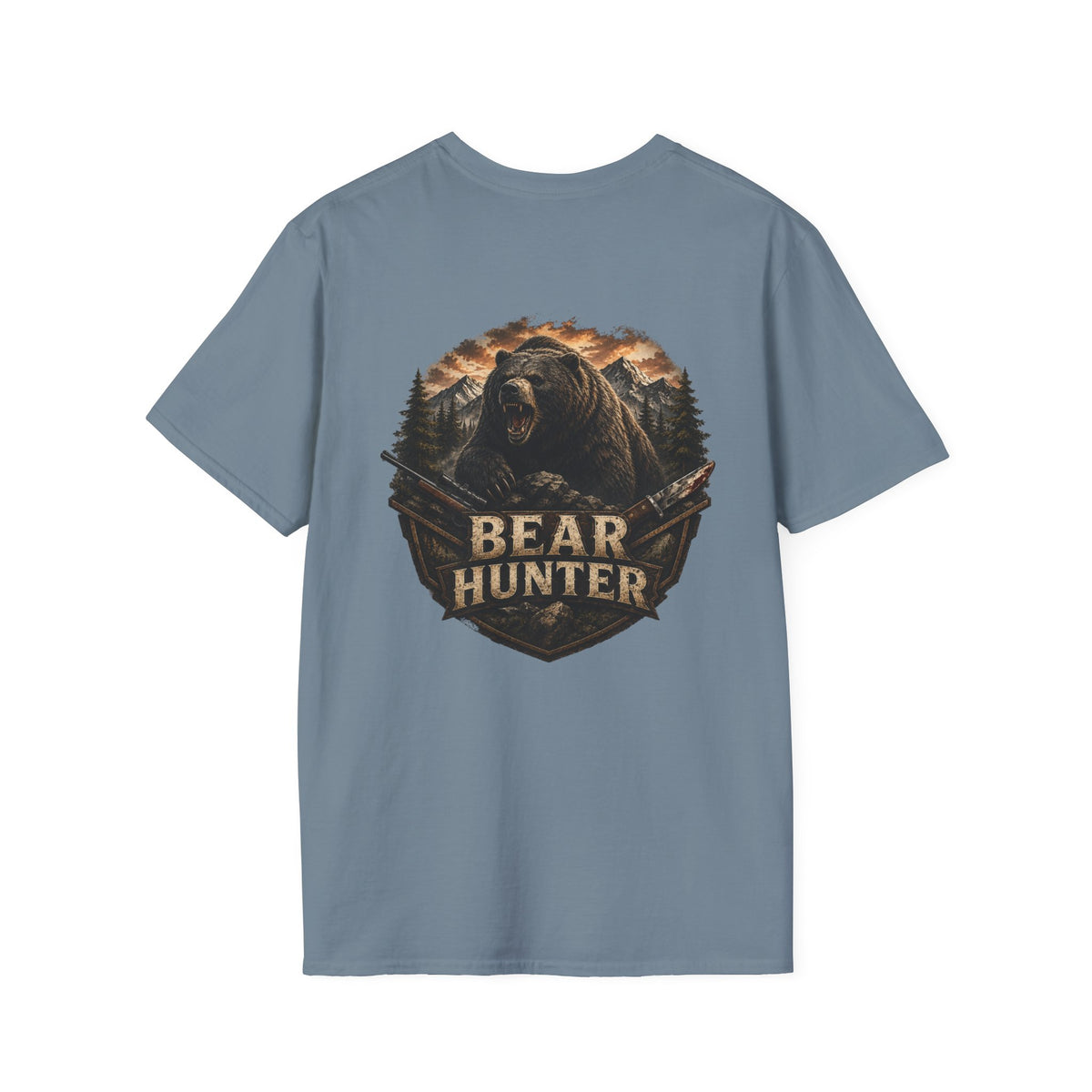 Bear hunter T‑Shirt — Retro Distressed Graphic Tee